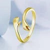 Регулируем сребърен пръстен, който ви прегръща златен пръстен picture - 3