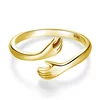 Регулируем сребърен пръстен, който ви прегръща златен пръстен picture - 1