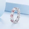 Розови сърца кристали сребърен пръстен picture - 4