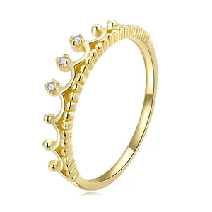 Сребърен пръстен Golden Glam Crown