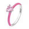Сребърен пръстен Pink Crystal Heart picture - 1