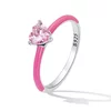 Сребърен пръстен Pink Crystal Heart picture - 5