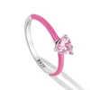 Сребърен пръстен Pink Crystal Heart picture - 6