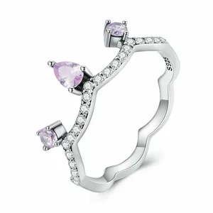 Сребърен пръстен Purple Tiara