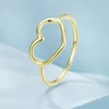 Сребърен пръстен Голямо златно просто сърце picture - 4