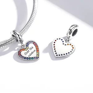 Сребърен талисман Colorful Heart Charm