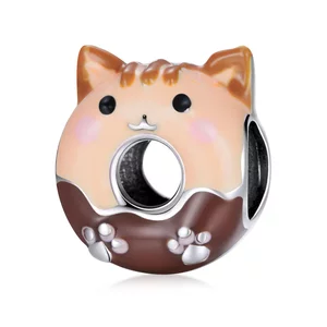 Сребърен талисман Kitty Donut