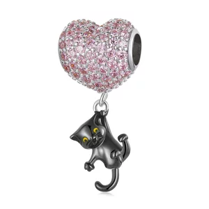 Сребърен талисман Kitty's Heart