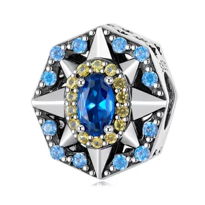Сребърен талисман Royal Blue Star