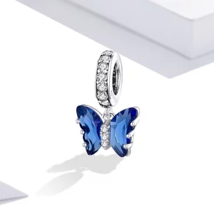 Сребърен талисман Zircon Butterfly