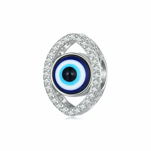 Сребърен талисман Голямо синьо око