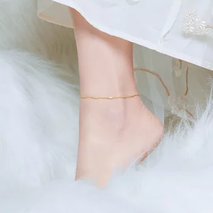 Сребърна гривна за глезена Golden Dream