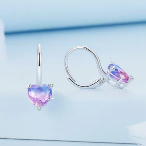Сребърни обеци Galaxy Heart