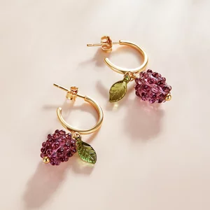 Сребърни обеци Golden Glazed Fruits