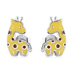 Сребърни обеци Mini Giraffe