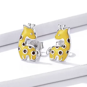 Сребърни обеци Mini Giraffe