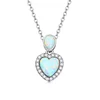 Сребърно колие Opal Heart Color picture - 1