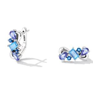 Duo Blue Stone ezüst fülbevaló