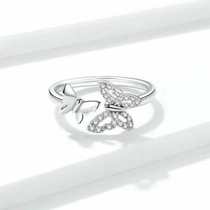 Duo Butterflies ezüst állítható gyűrű