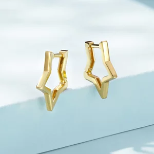 Egyszerű Golden Stars ezüst fülbevaló