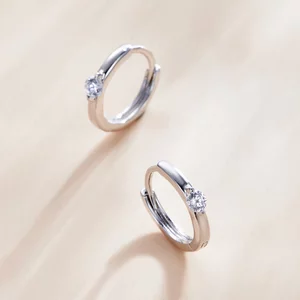 Egyszerű kristály ezüst fülbevaló