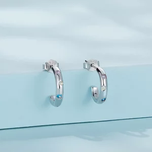 Egyszerű Rainbow Crystals ezüst fülbevaló