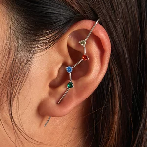 Ezüst cikcakk színű kristályfülbevaló