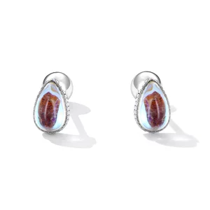 Ezüst Mirror Tear fülbevaló