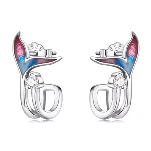 Ezüst sellőfarkú fülbevaló