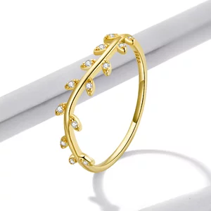 Golden Bay Leaves ezüst gyűrű