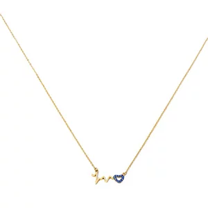 Golden Blue Heart Rate ezüst nyaklánc
