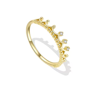 Golden Glam Crown ezüst gyűrű