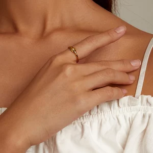 Golden Leaf ezüst állítható gyűrű