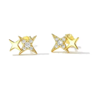 Golden Mini Stars ezüst fülbevaló