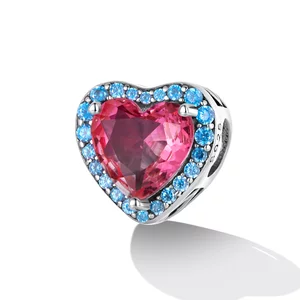 Je t'Aime Crystal Heart ezüst talizmán