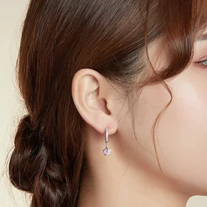 Kedves Pink Star ezüst FÜLLŐ