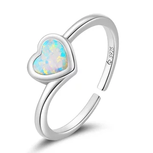 Nyitott Color Heart ezüst állítható gyűrű