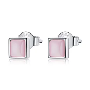 Pink Squares ezüst fülbevaló