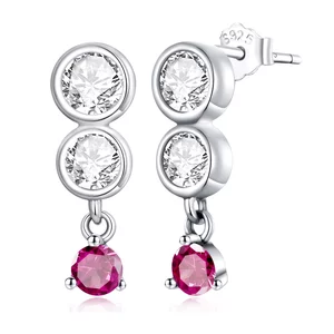 Pink Stone ezüst fülbevaló