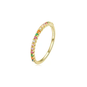Rainbow Crystal Dots arany ezüst gyűrű