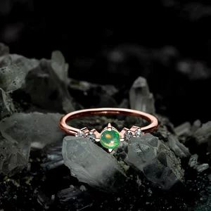 Rose Gold Opal Harmony ezüst gyűrű