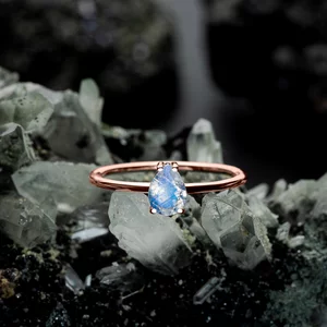 Rose Gold Serene Bliss Moonstone ezüst gyűrű