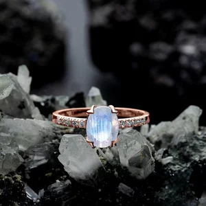 Rose Gold Splendid Moonstone ezüst gyűrű