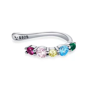 Silver Rainbow Clip Fülbevaló