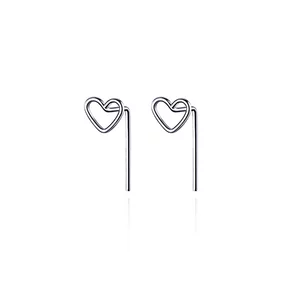 Simple Post Hearts ezüst fülbevaló