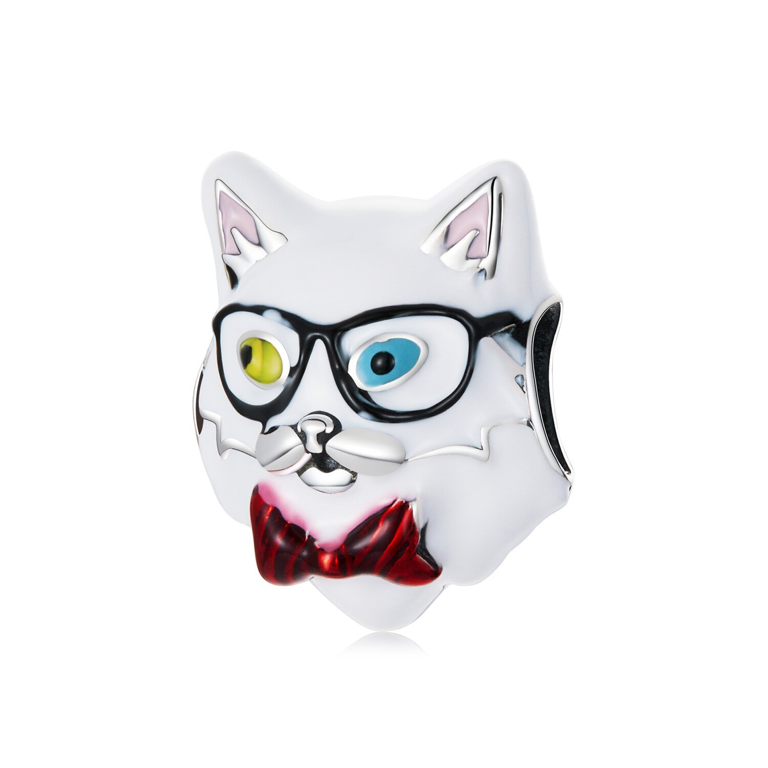 White Cool Cat ezüst talizmán