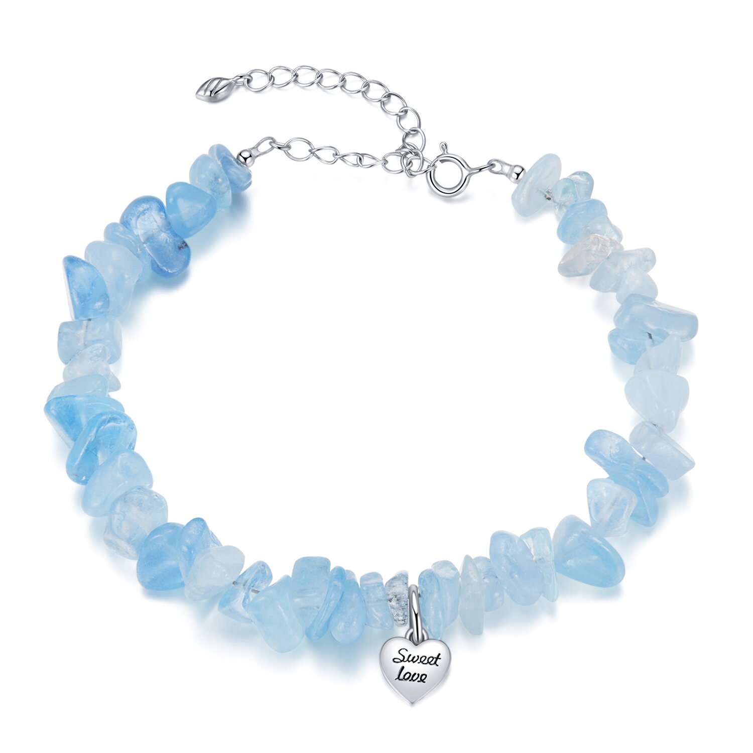 Bratara de glezna din argint blue sweet love