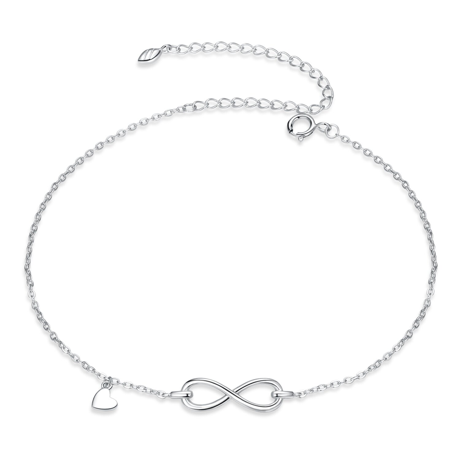 Bratara de glezna din argint infinite love