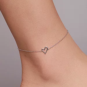 Bratara de glezna din argint Simple Heart