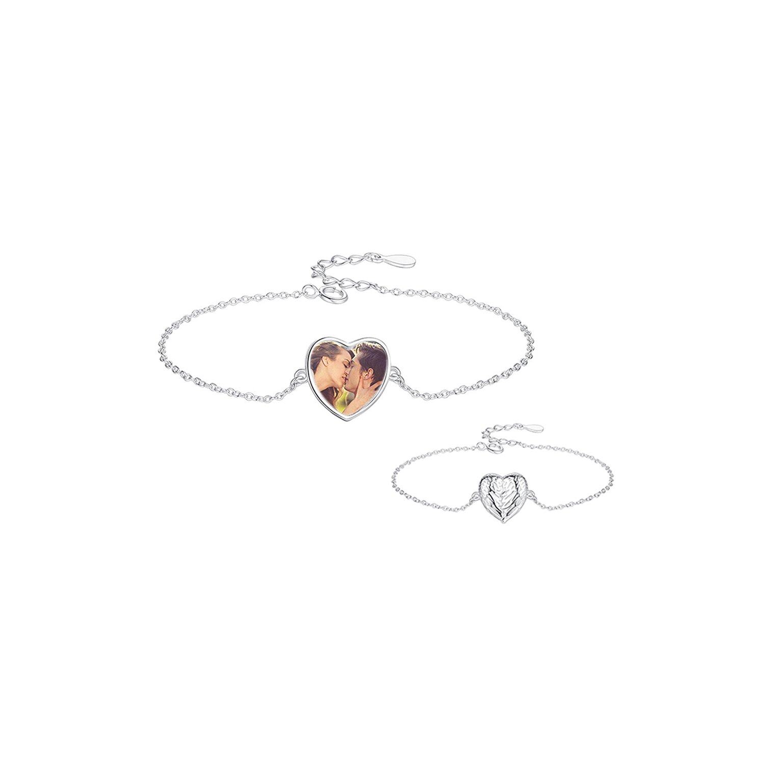 Bratara din argint custom photo winged heart